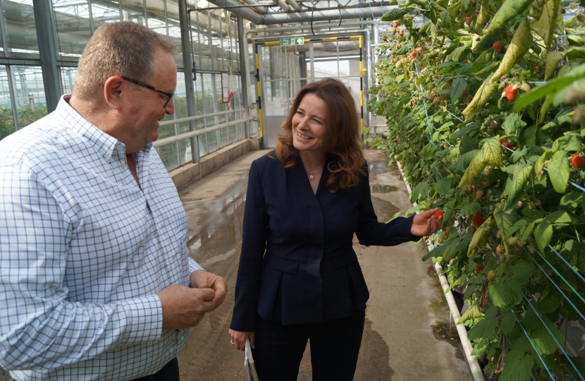 GIllian visiting local growers 