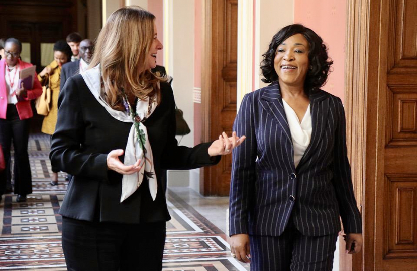 Gillian with Shirley Ayorkor Botchwey at FCDO