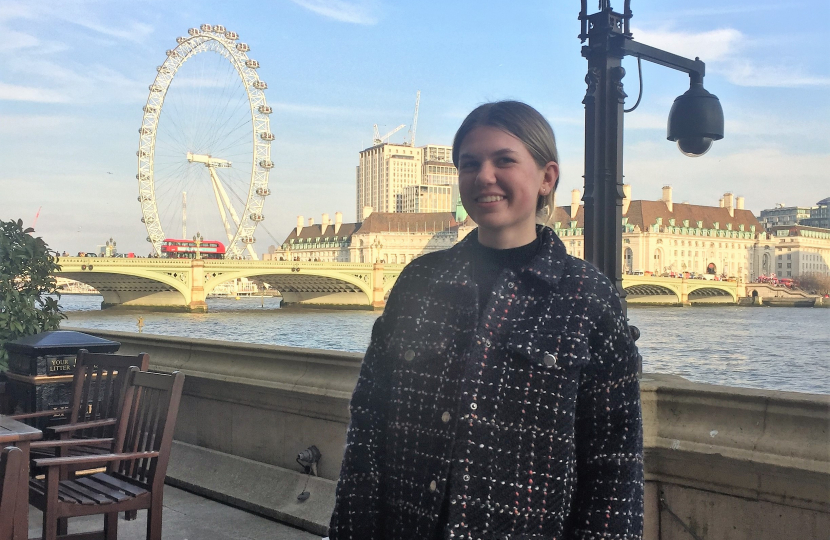 Freya Hutchins in Parliament 