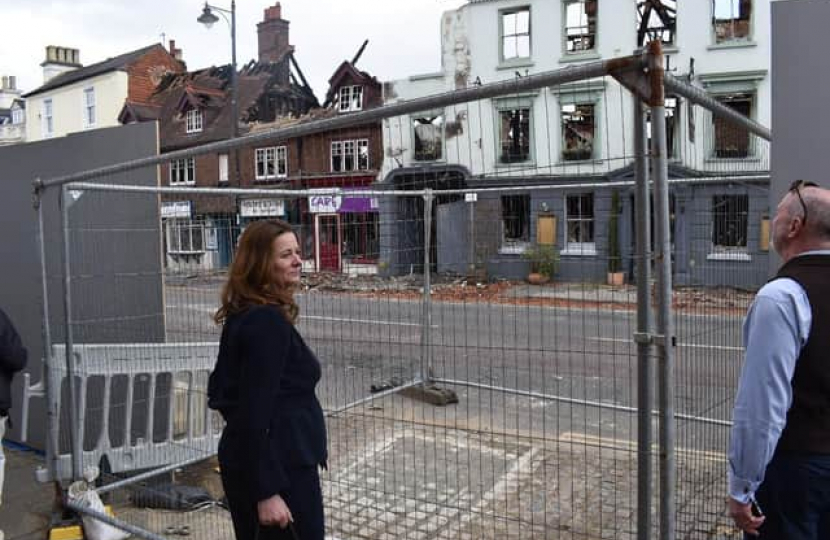 Gillian Outside Angel Inn 