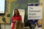 Gillian talking at Project Parliament