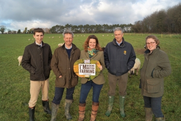 Gillian visiting a farm on the South Downs 