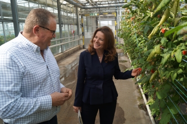 GIllian visiting local growers 