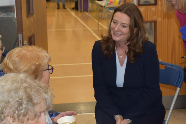 Gillian Keegan speaking to constituents